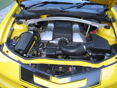 GM Camaro 2SS RS V8 Convertible with bonnet up 